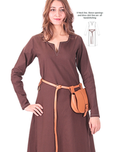 FREYA Cotton  Brown - Medieval Viking Underdress